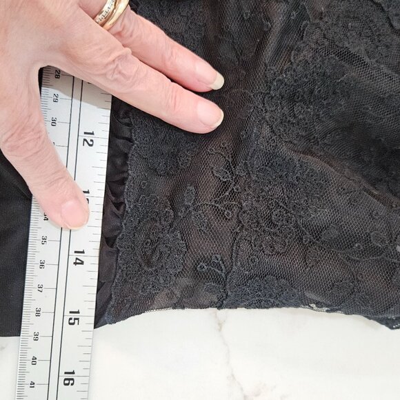 Vintage 60's Carters Du Pont Nylon Black Lace Maxi Slip Dress Size 34 Coquette - Picture 13 of 13